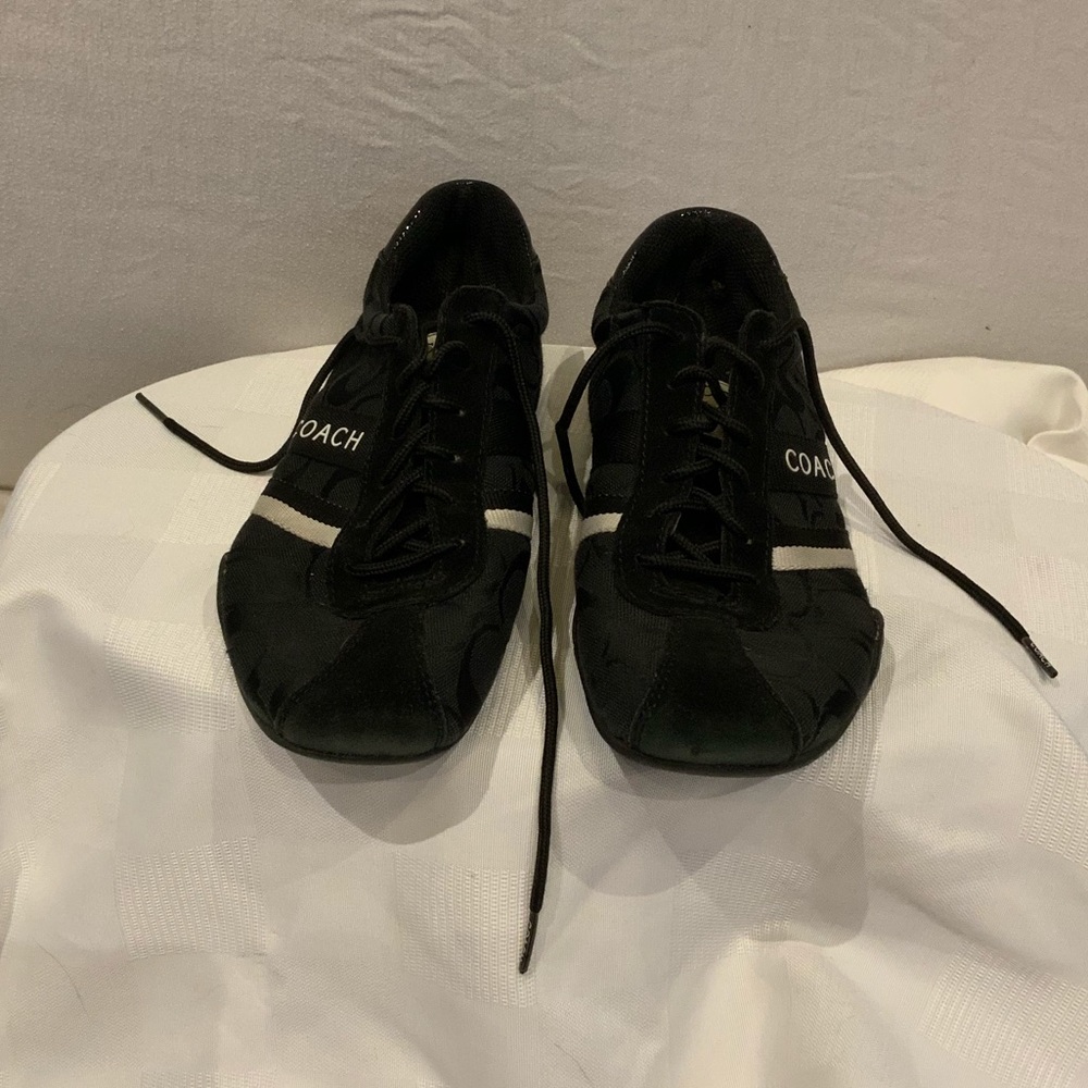EUC-Coach black and white lace up sneakers - Picture 2 of 8